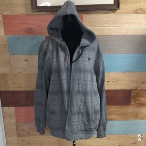 Zoo York Gray Lightweight Plaid Hooded Jacket